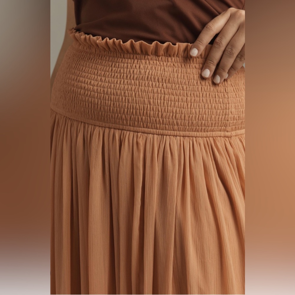 Anthropologie Smocked Sheer Maxi Skirt NWT - Picture 2 of 12